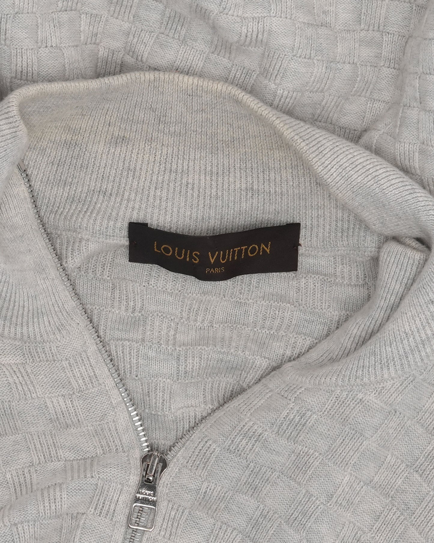 Wool Blend Damier Zip Sweater