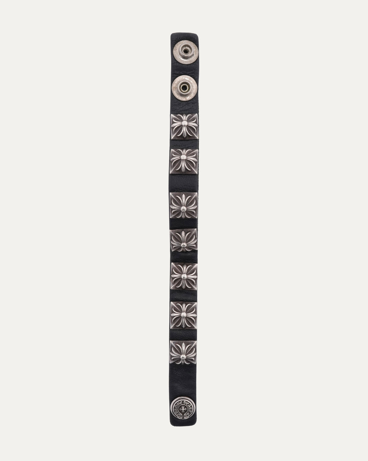 Pyramid Cross Stud Leather Bracelet