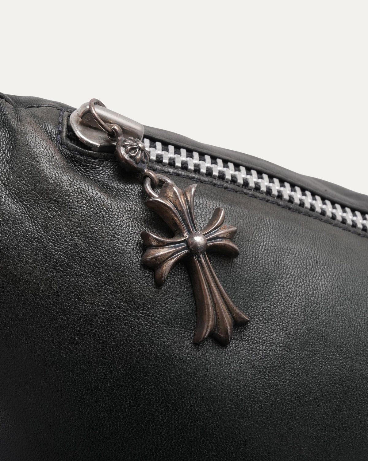 Cross Patch Leather Pillow