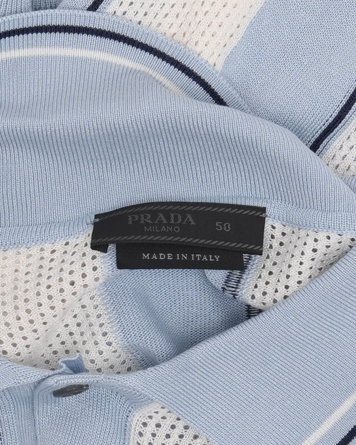 Striped Silk Blend Knit Polo
