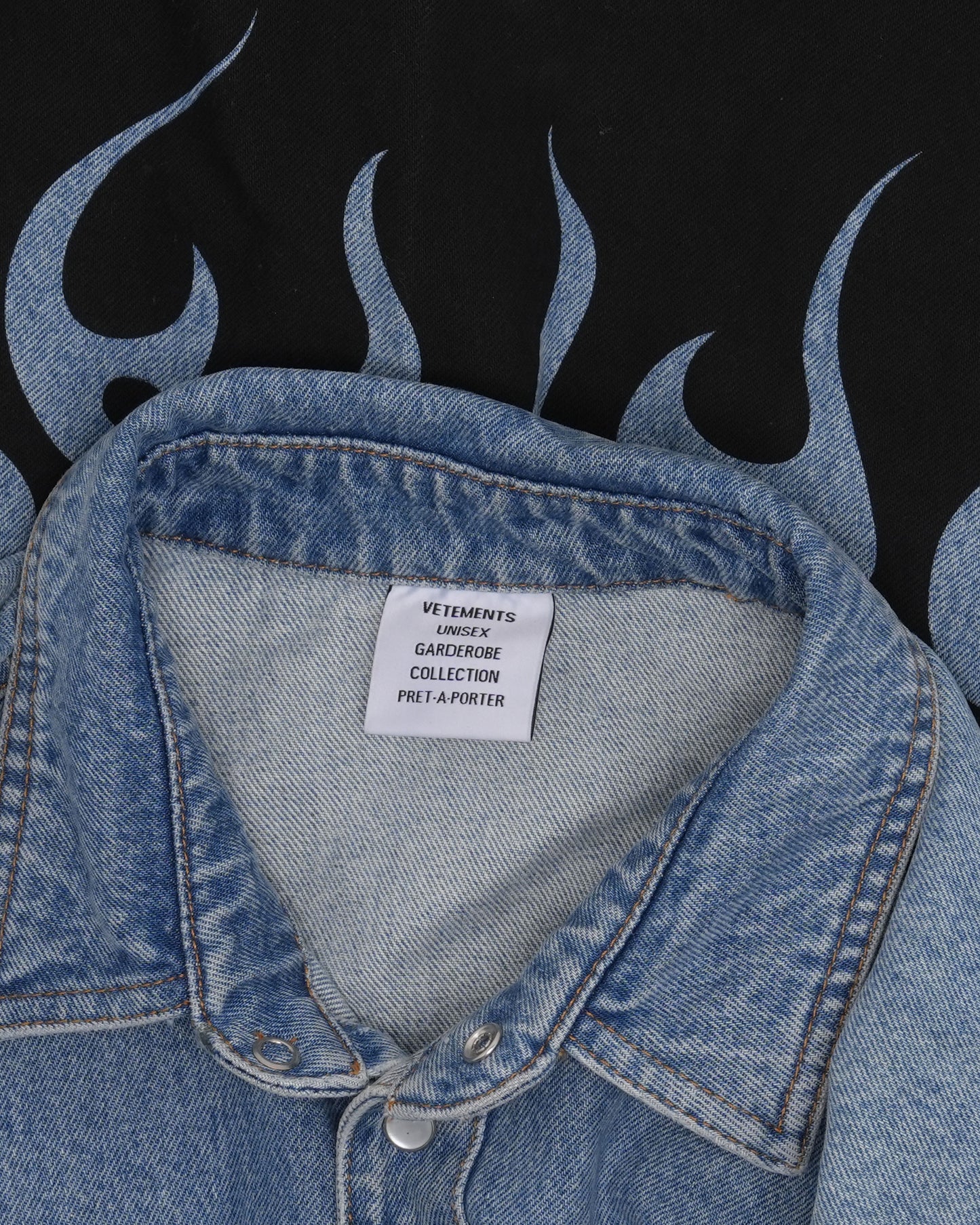 Flame Printed Denim Shirt