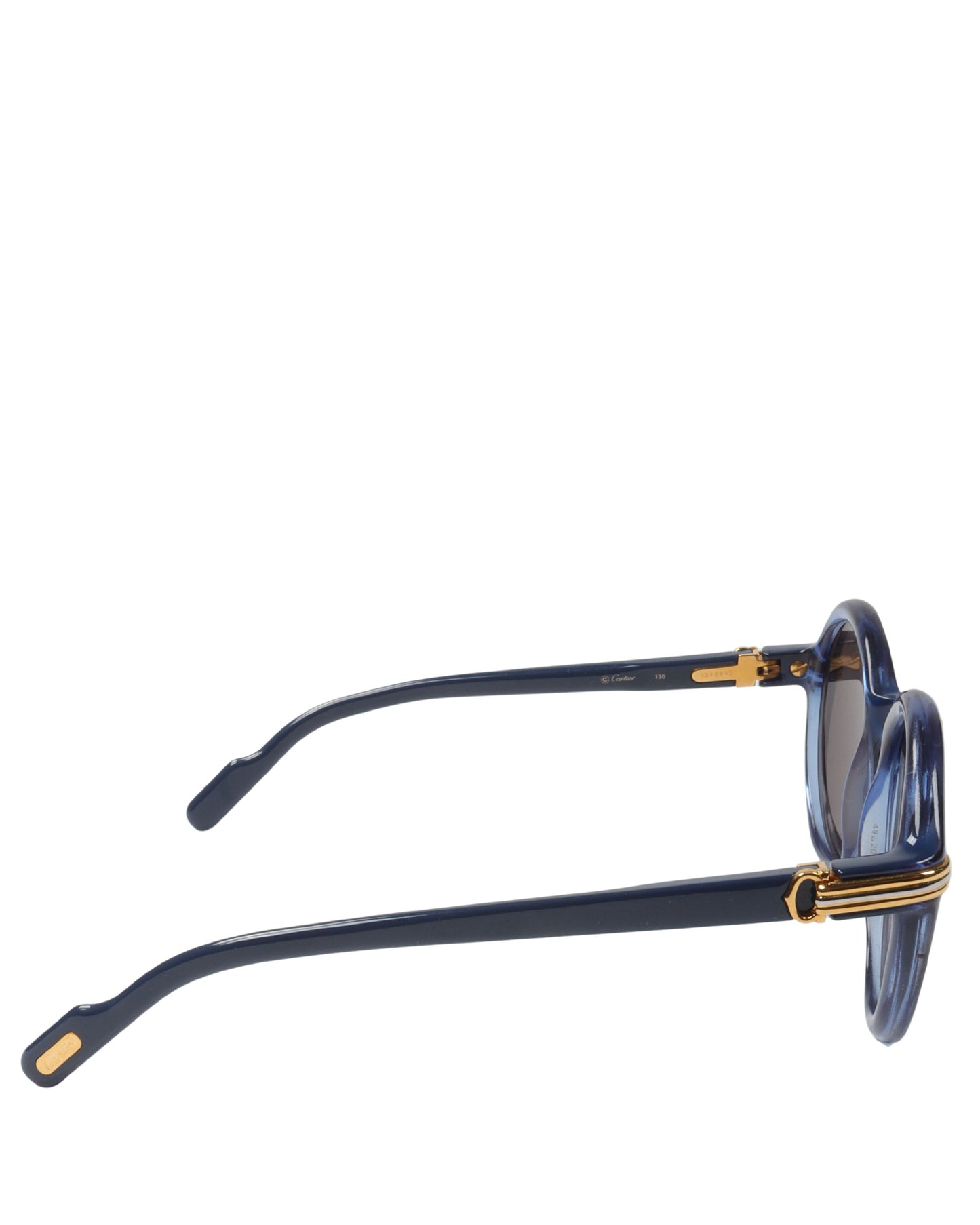 Cabriolet Round Translucent Blue 49MM 18K Sunglasses