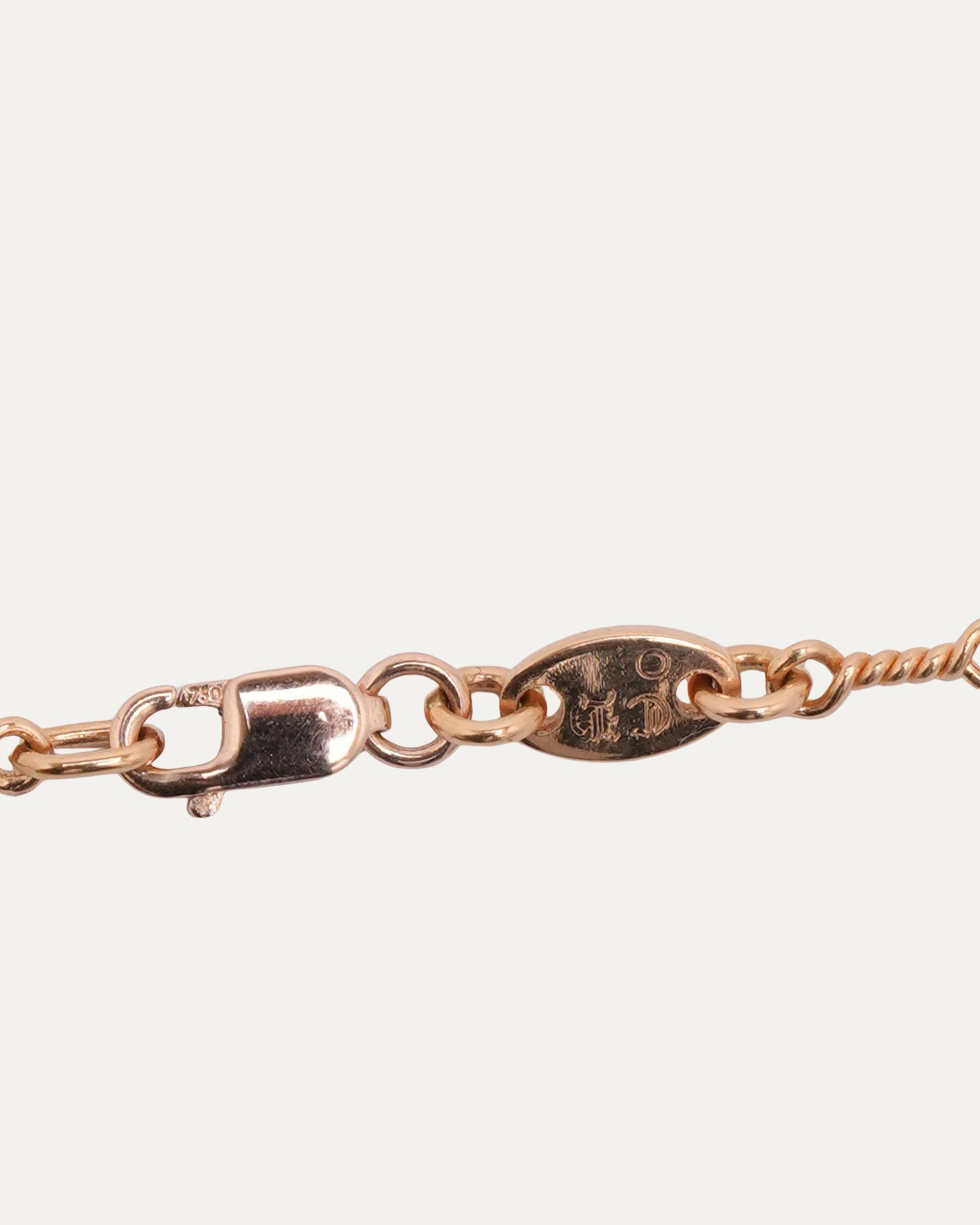 Gold Diamond Safety Pin Twist Chain Necklace