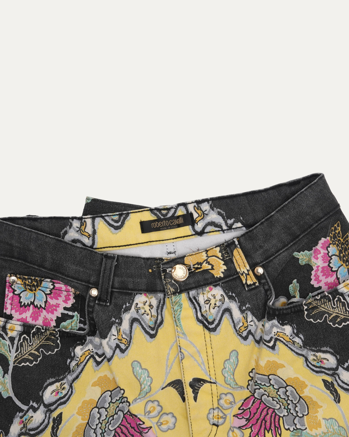 SS 2003 Chinoiserie Floral Print Denim