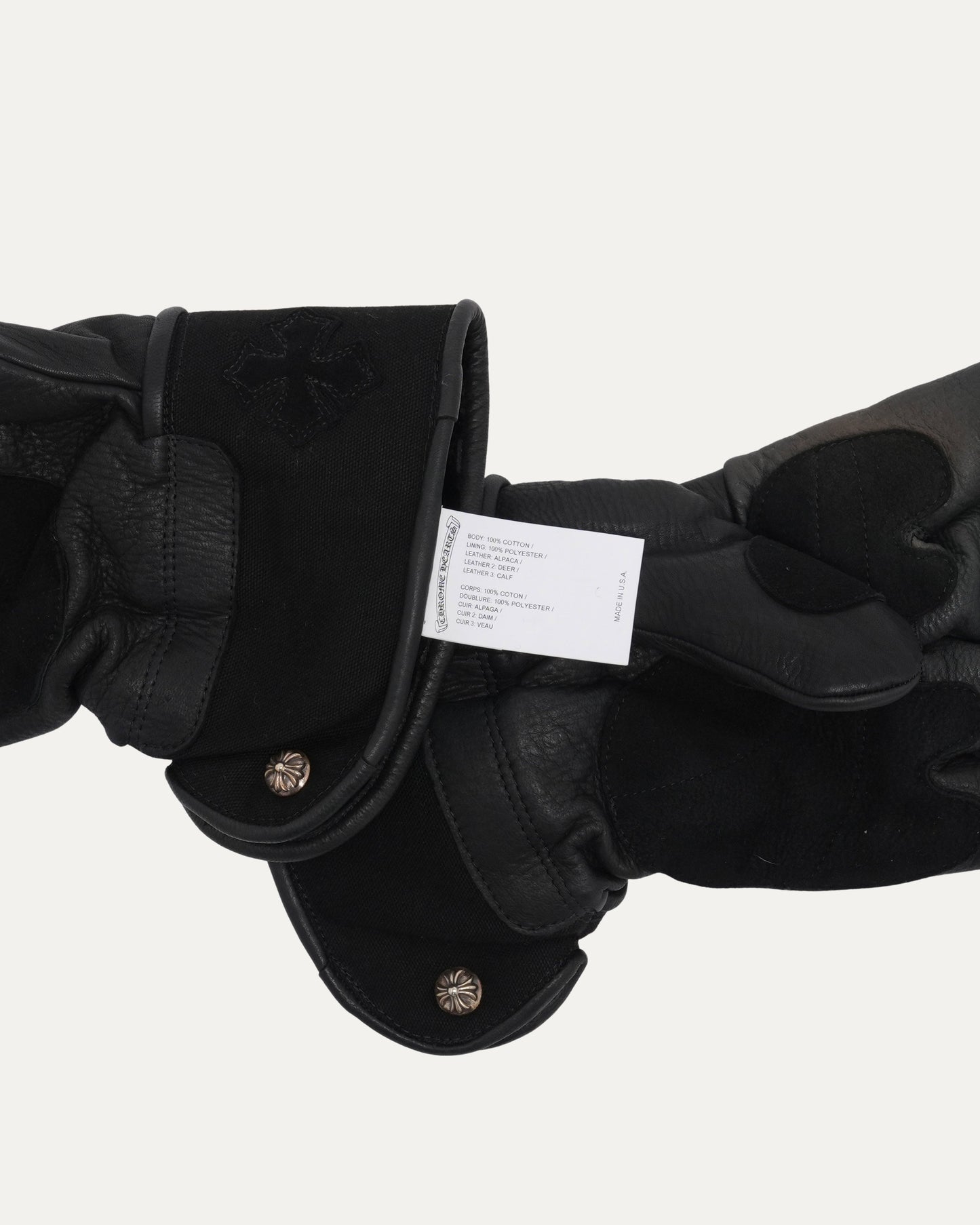 Cross Patch Leather Motorcycle Gloves