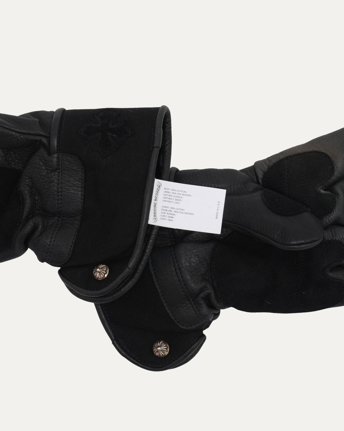 Cross Patch Leather Motorcycle Gloves