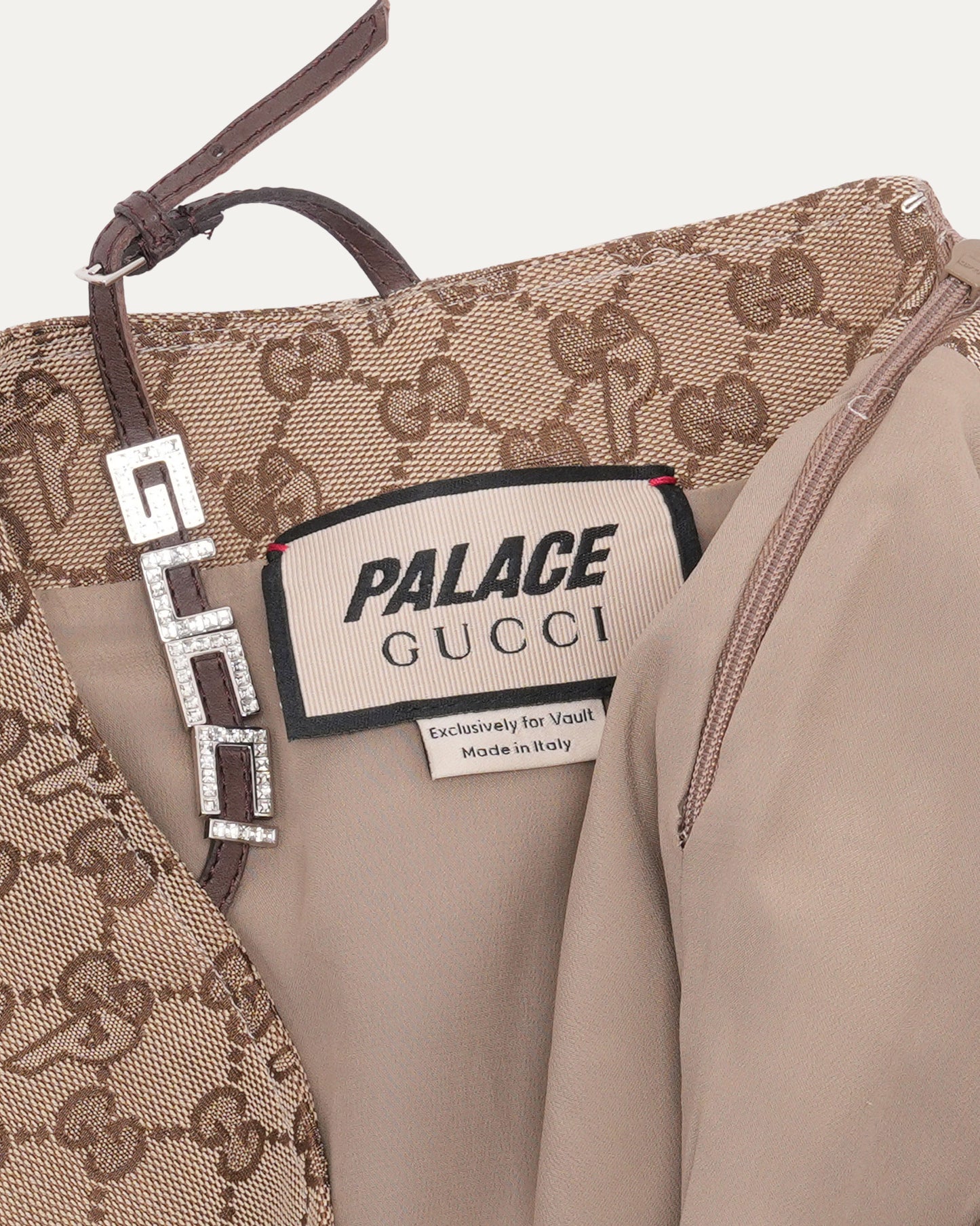 Palace Monogram Canvas Mini Skirt with Lace and Crystal Details