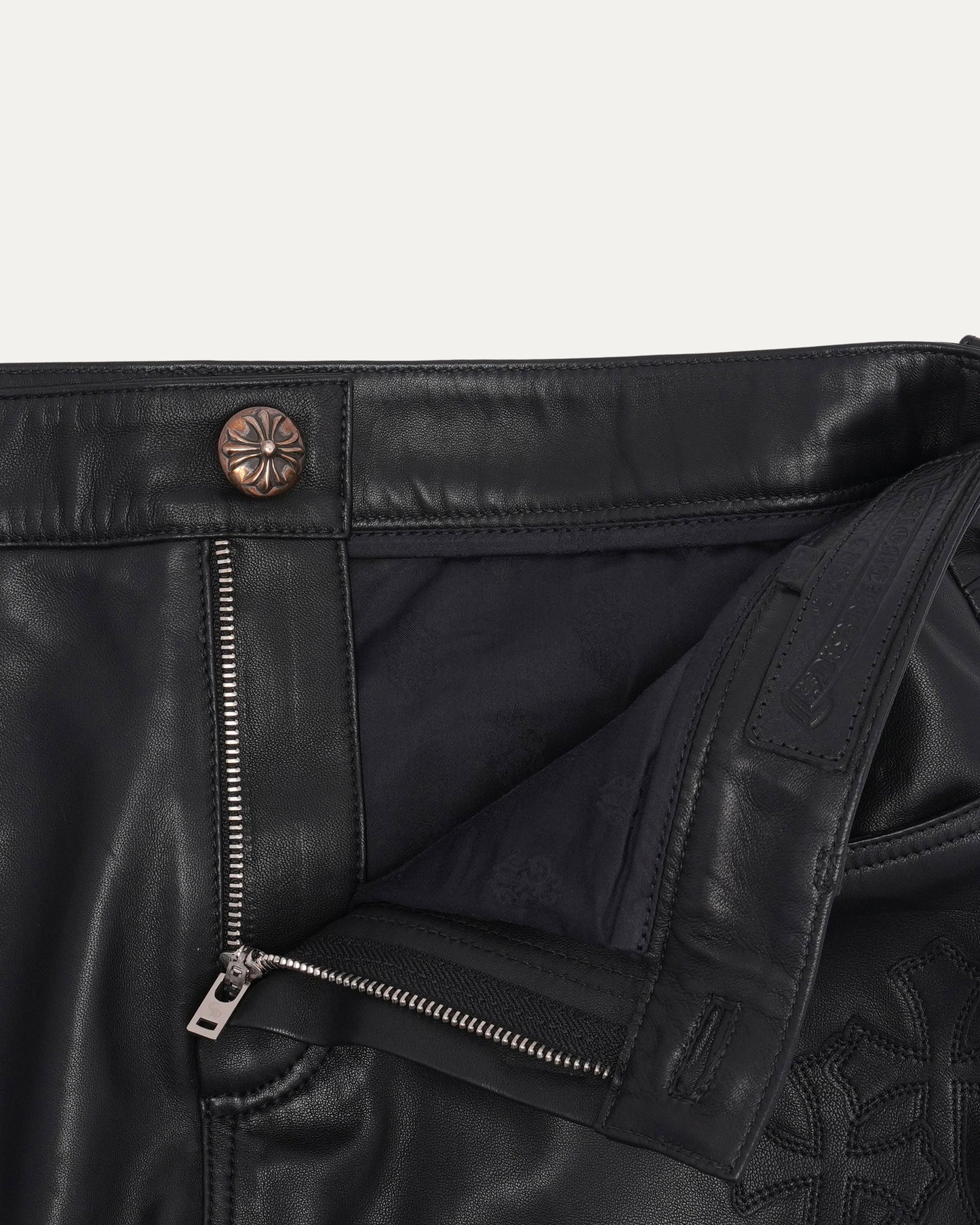 Cross Patch Leather Skirt