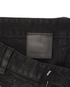 Painted Distressed Straight Leg Jeans