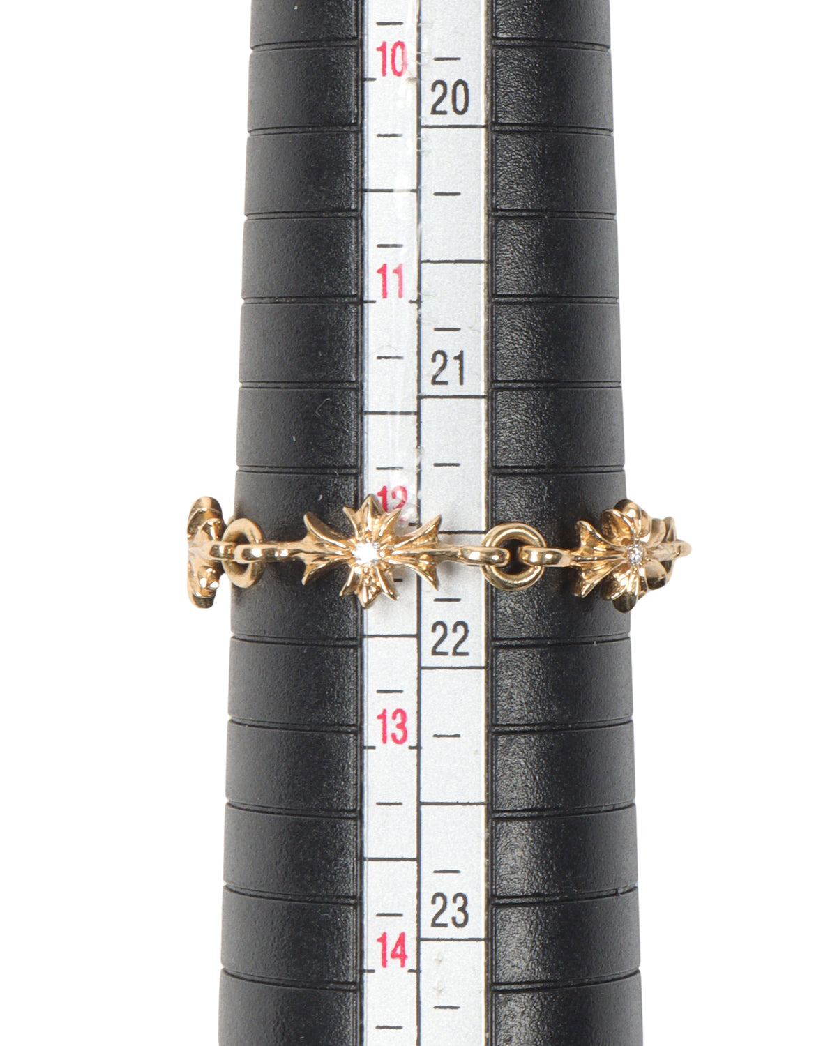 22k Gold & Diamond Tiny E Chain Ring
