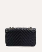 Chevron Quilted Statement Flap Bag