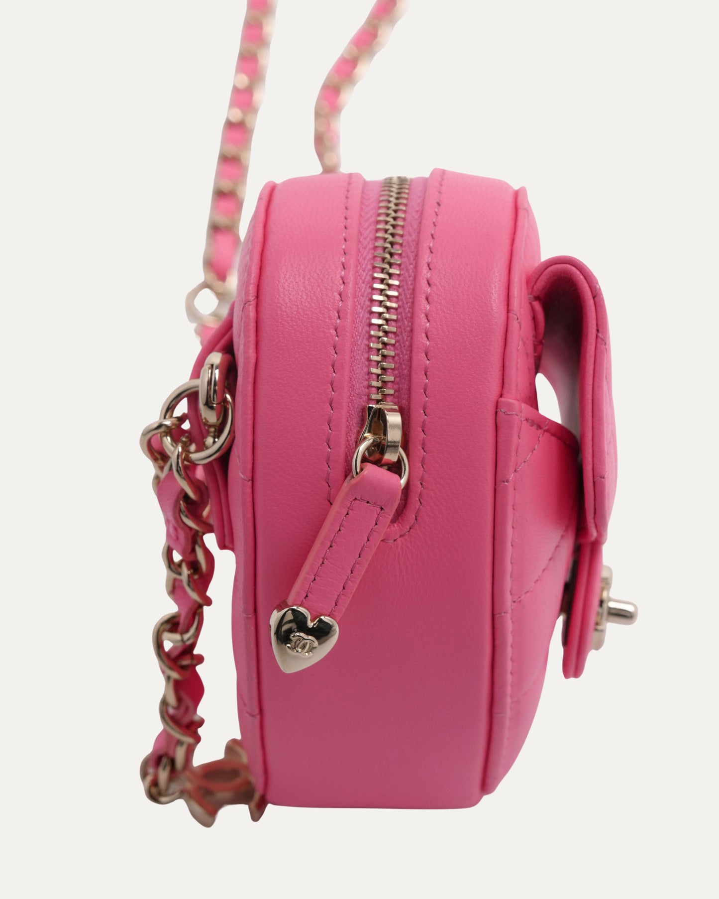 Quilted Mini Heart Flap Bag