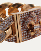 Gold Diamond XL Fleur Box ID Bracelet
