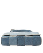 Medium Cassette Intrecciato Denim Print Leather Crossbody Bag