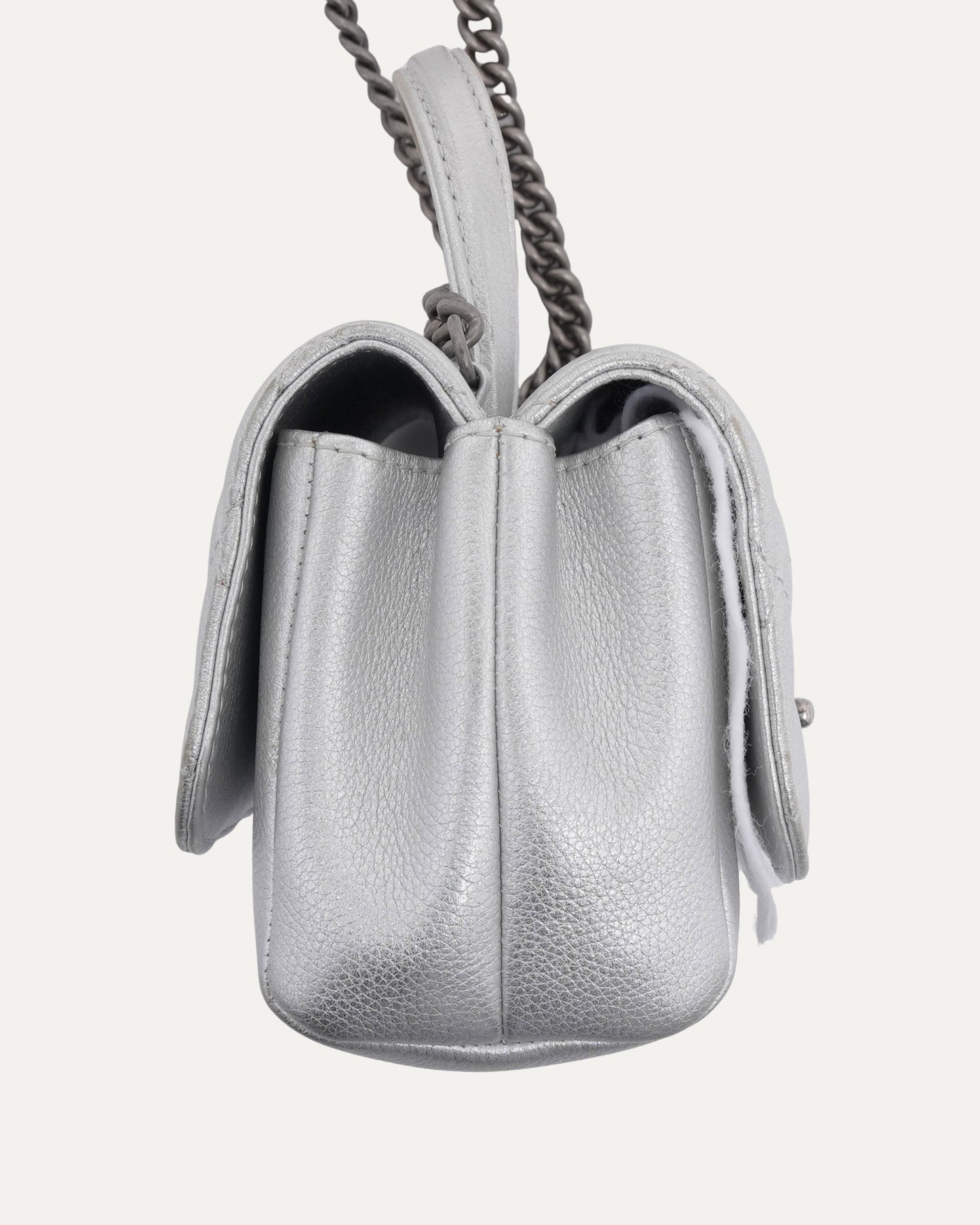 Metallic Caviar Quilted Mini Coco Handle Bag