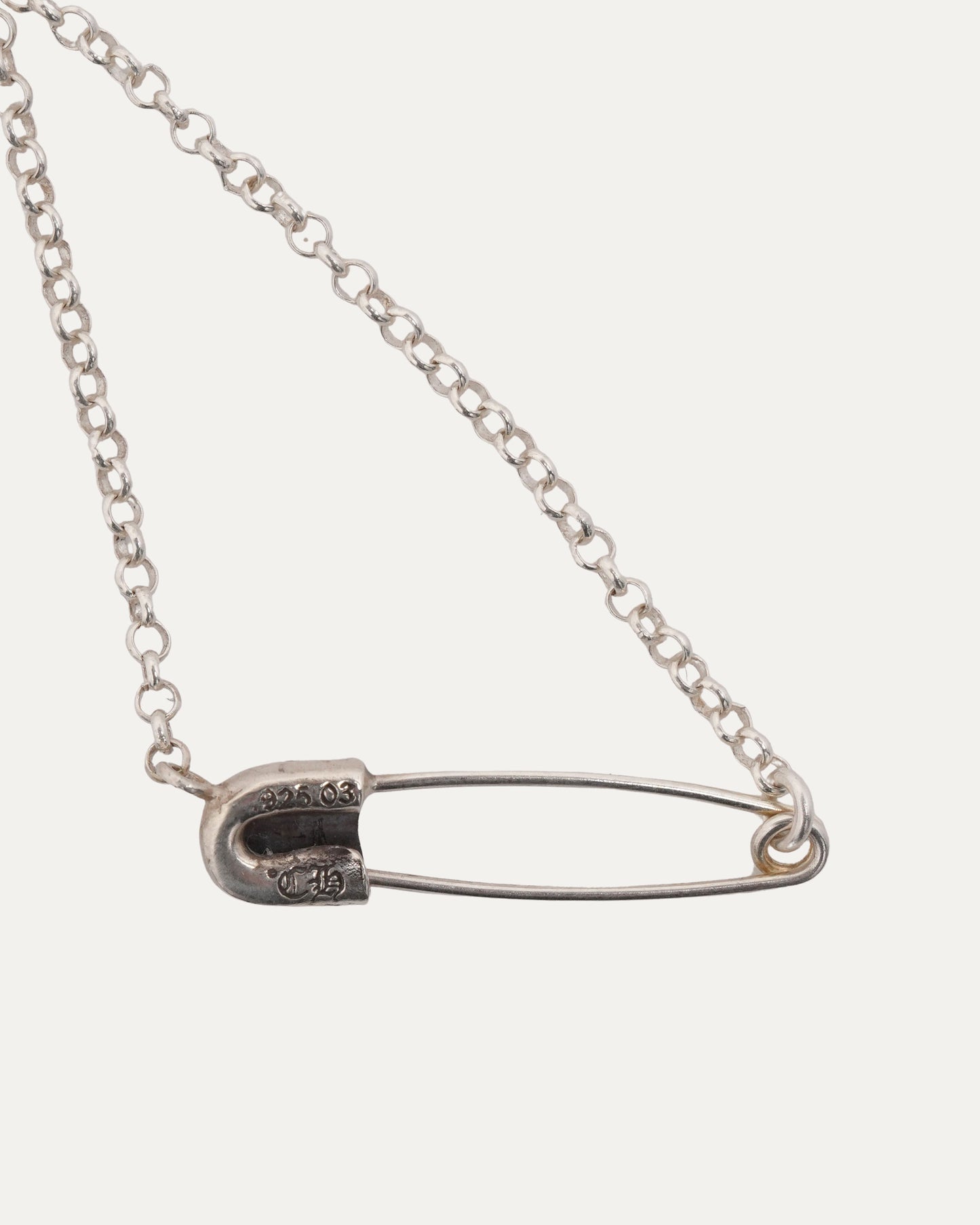 Safety Pin Roll Chain Necklace