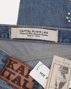 Monkey Cisco Straight Leg Leather Trimmed Embellished Jeans