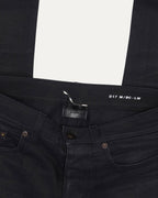 Raw Hem Waxed Slim Bootcut Jeans