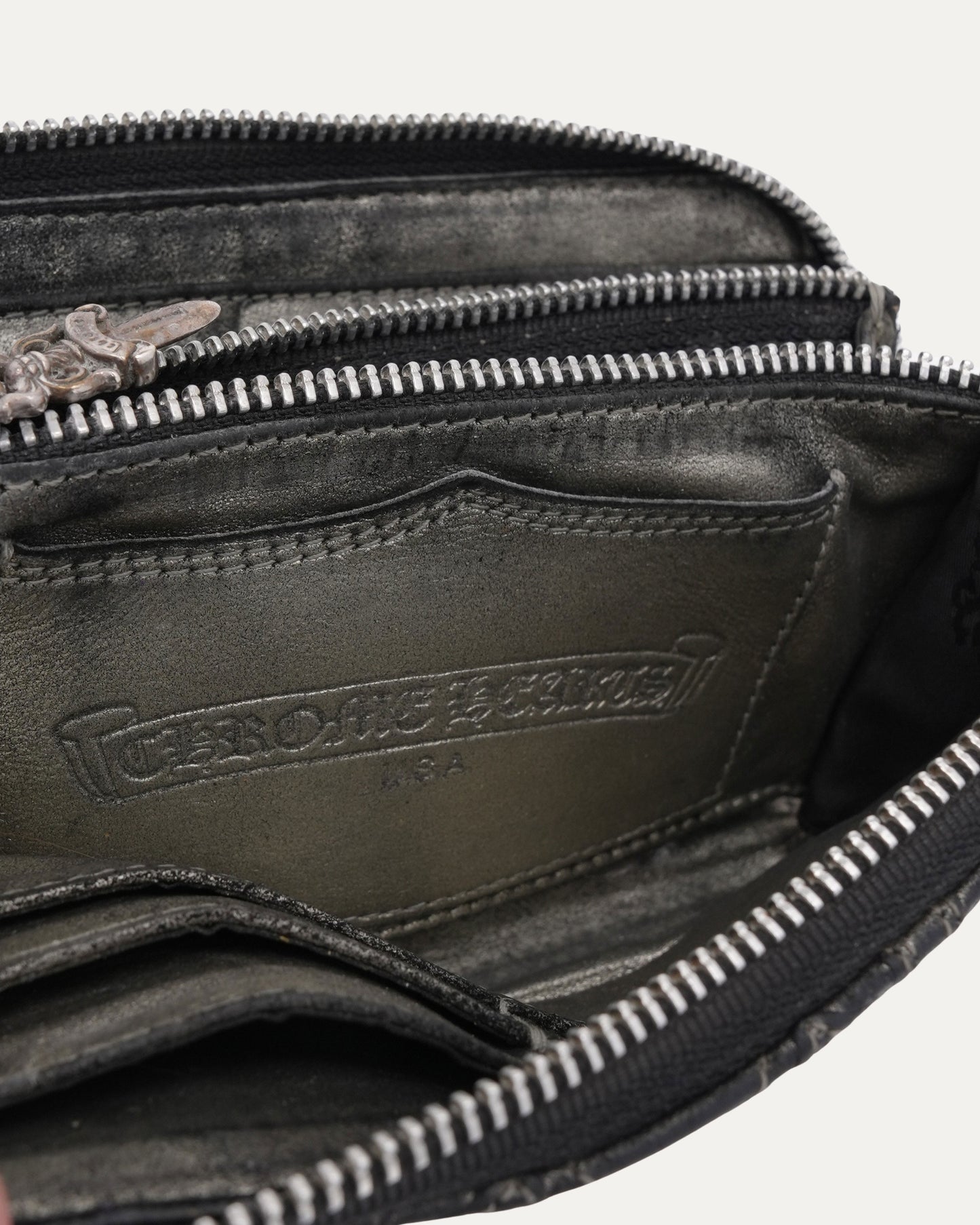 Quilted Cross Patch Long Zip Wallet