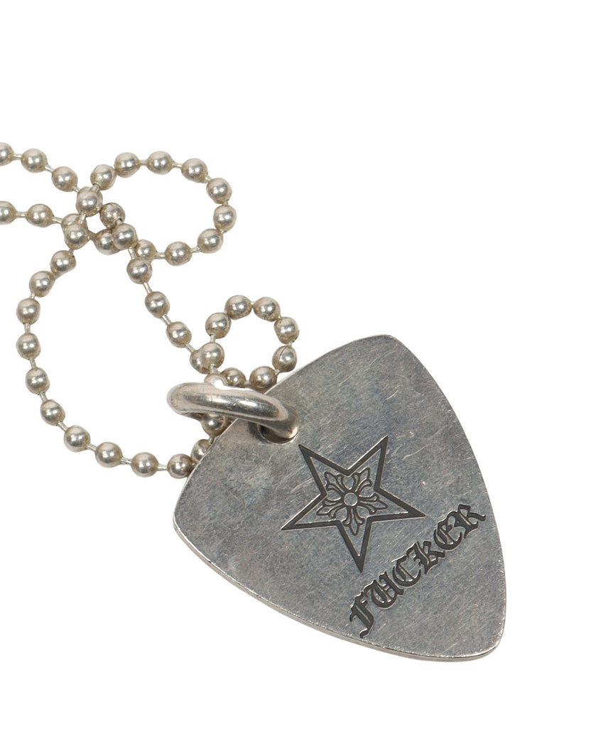Silver Guitar Pick Necklace