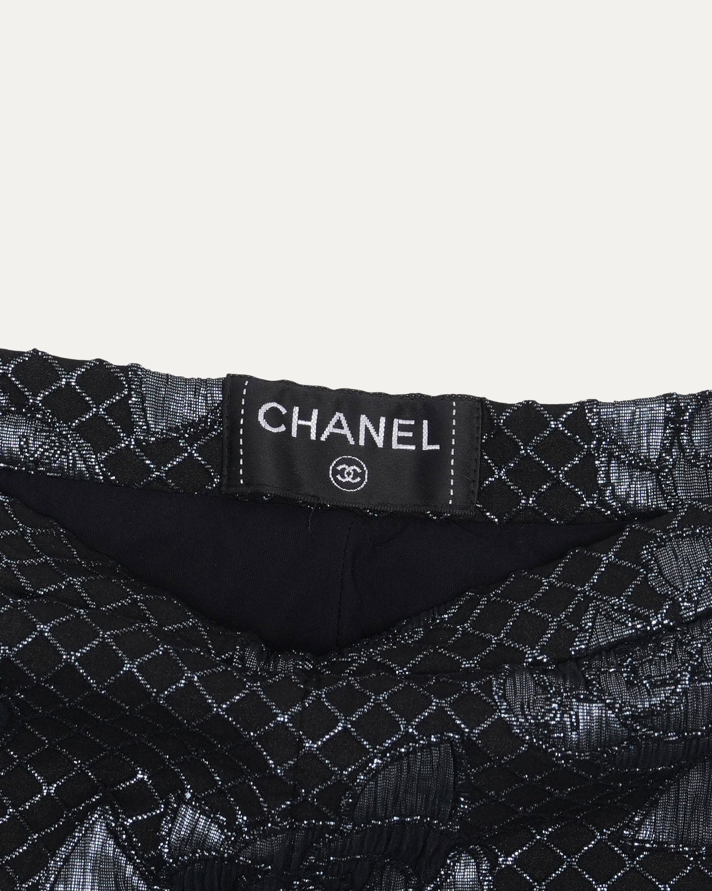 Quilted Camelia Embroidered Shorts