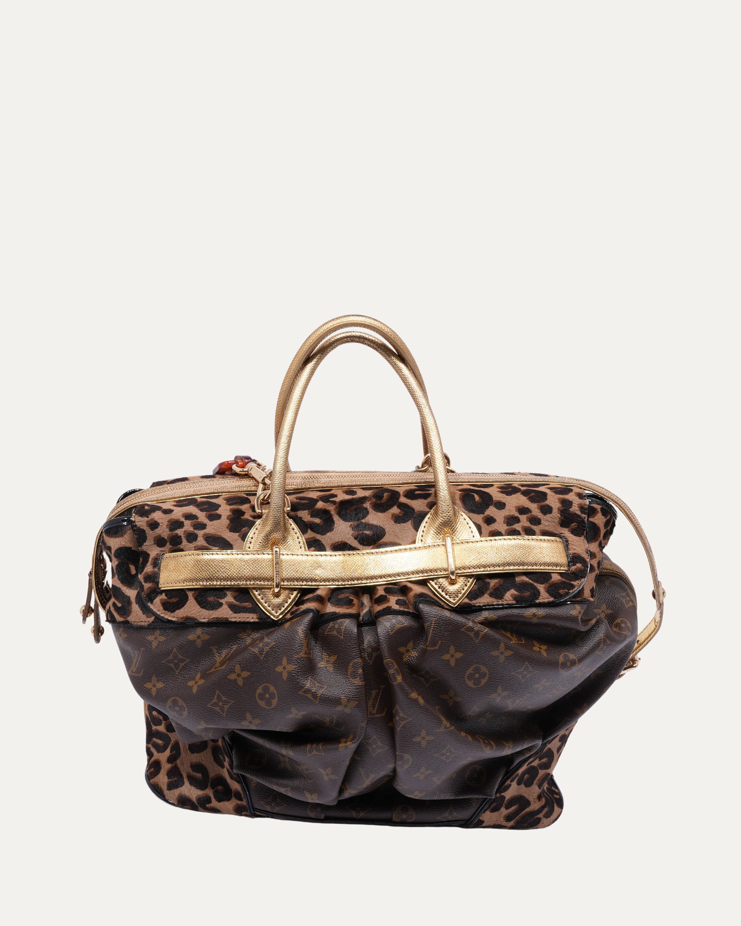 Monogram Leopard Steamer Travel Bag