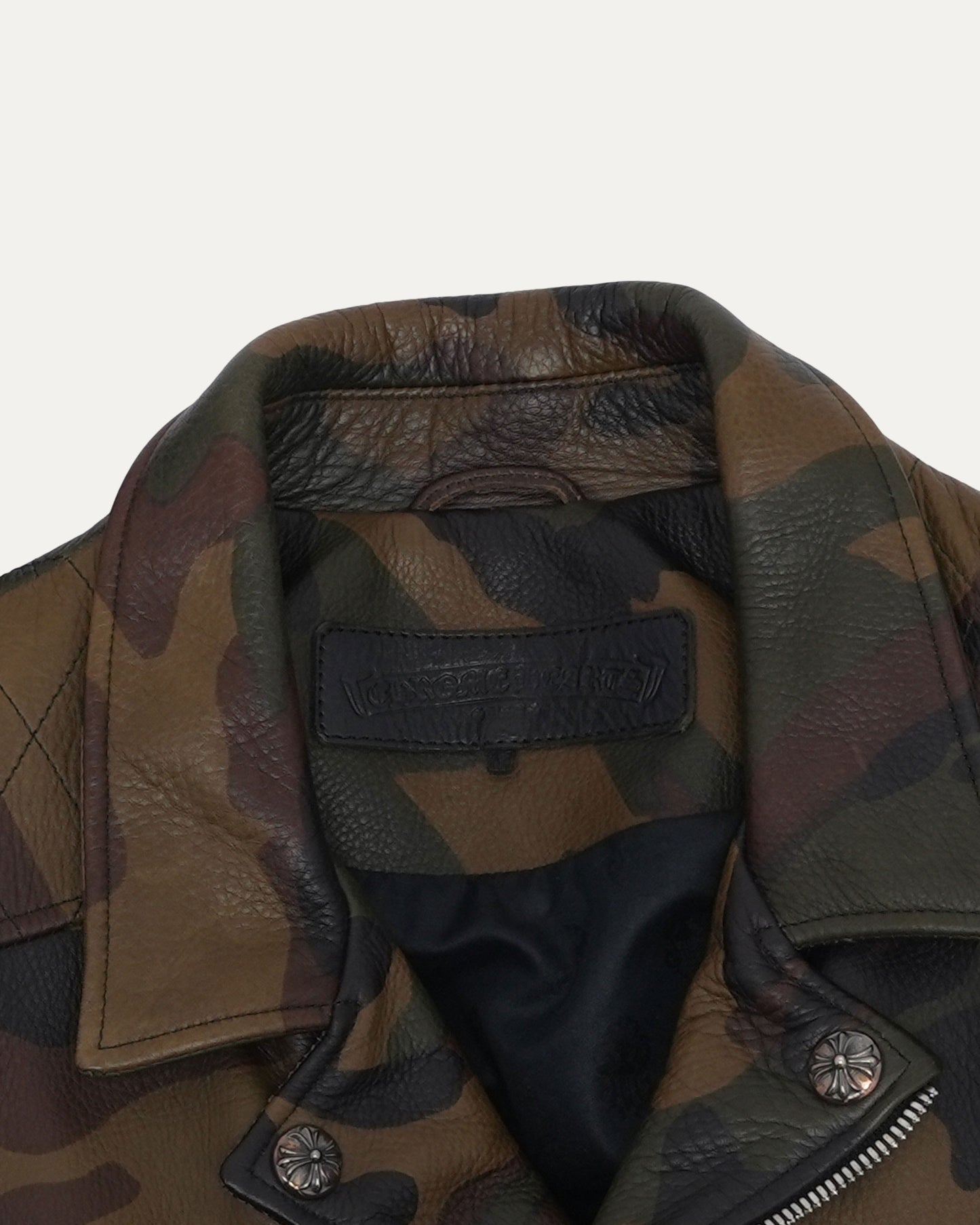 Camouflage Leather Double Rider Jacket