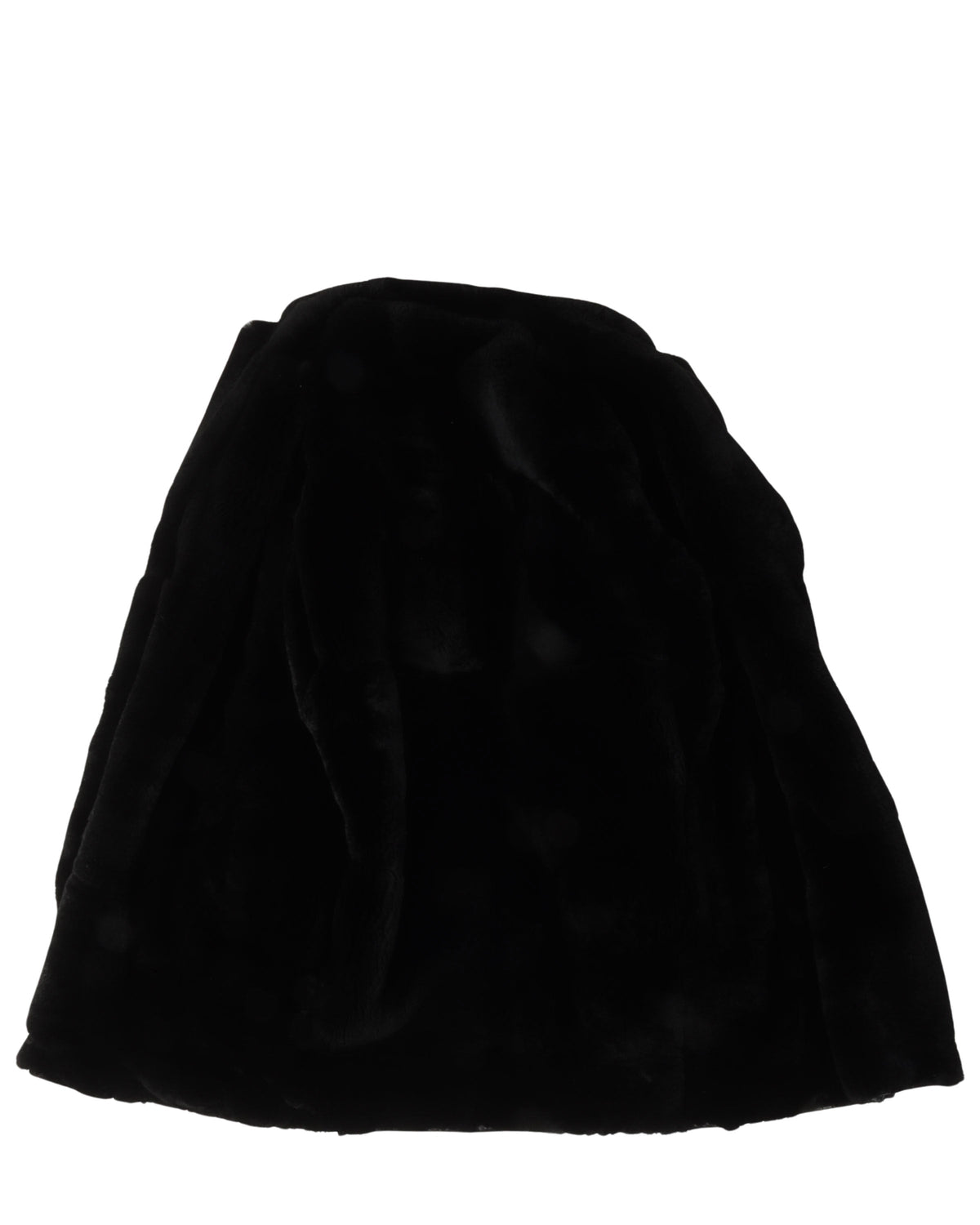 Mink Fur Leather Coat with Silver Fleur Embellishments