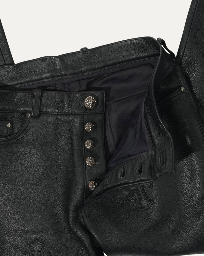 Cross Patch Leather 5 Pocket Pants