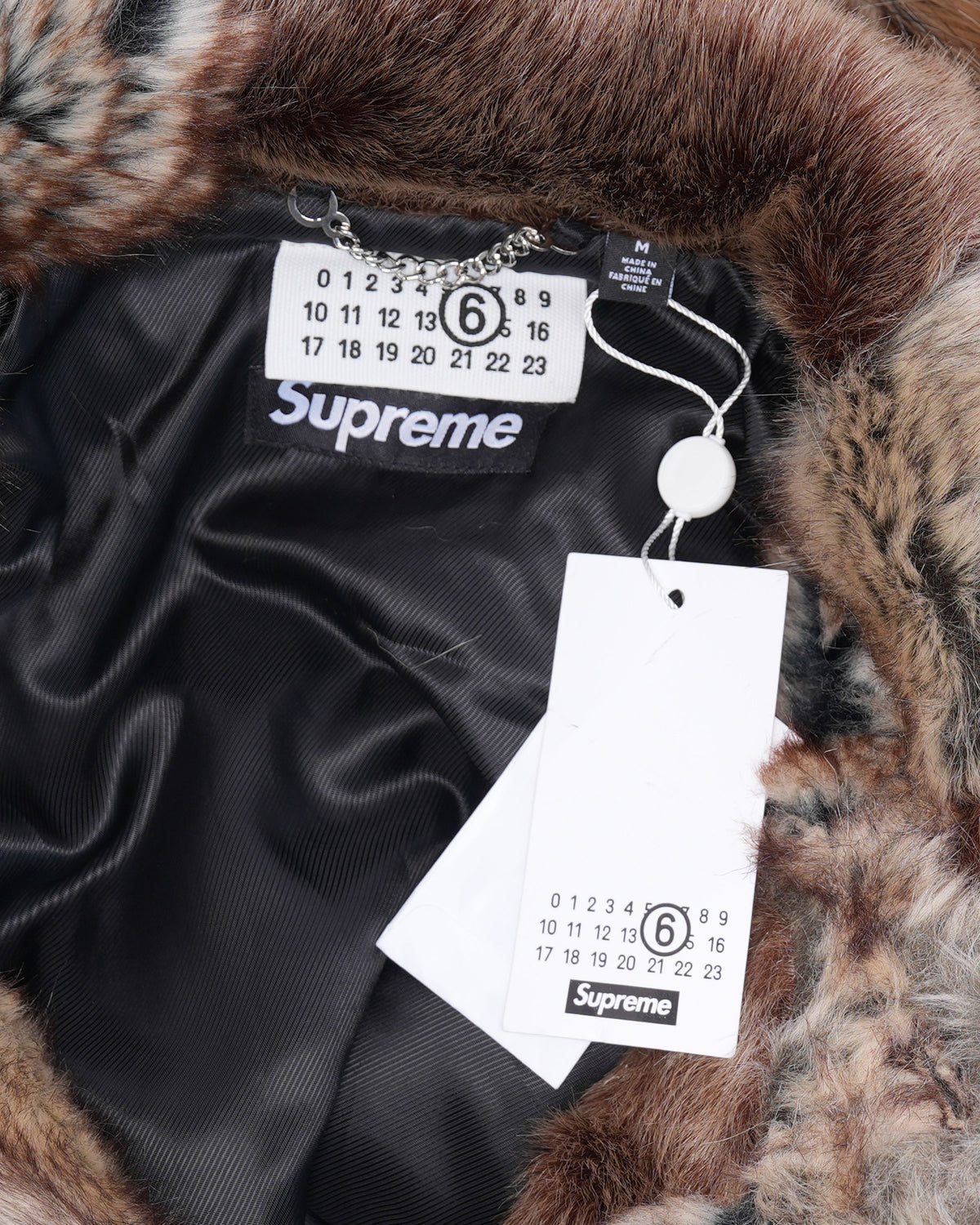 MM6 Maison Margiela Patchwork Faux Fur Coat