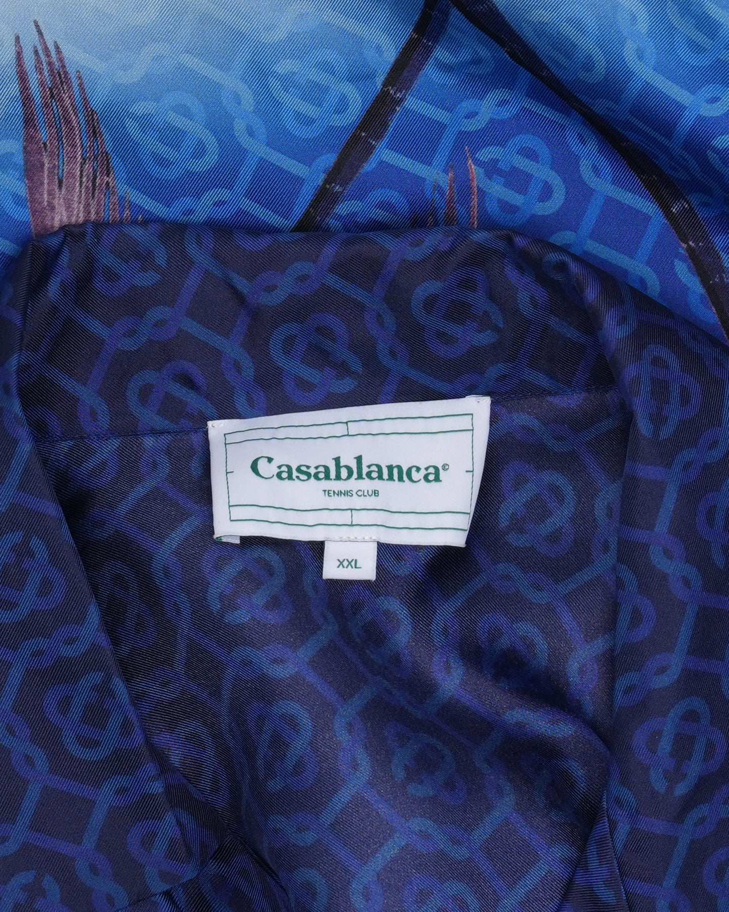 Sky Print Silk Short Sleeve Shirt