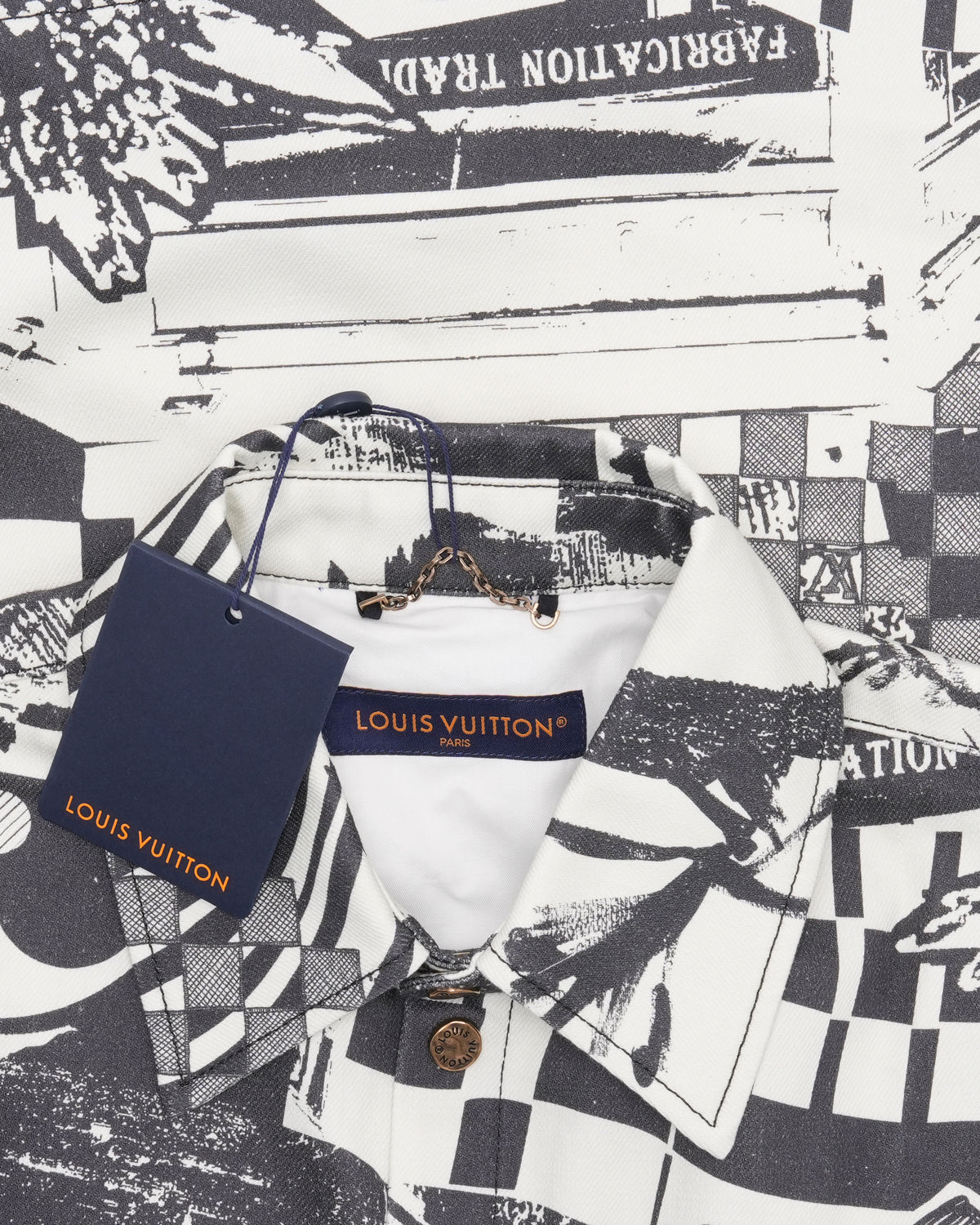 Canvas Parisian Collage Print Short Sleeve Shirt