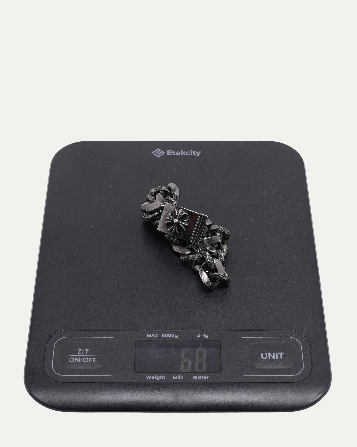 Rhodium Plus Cross Box ID Bracelet