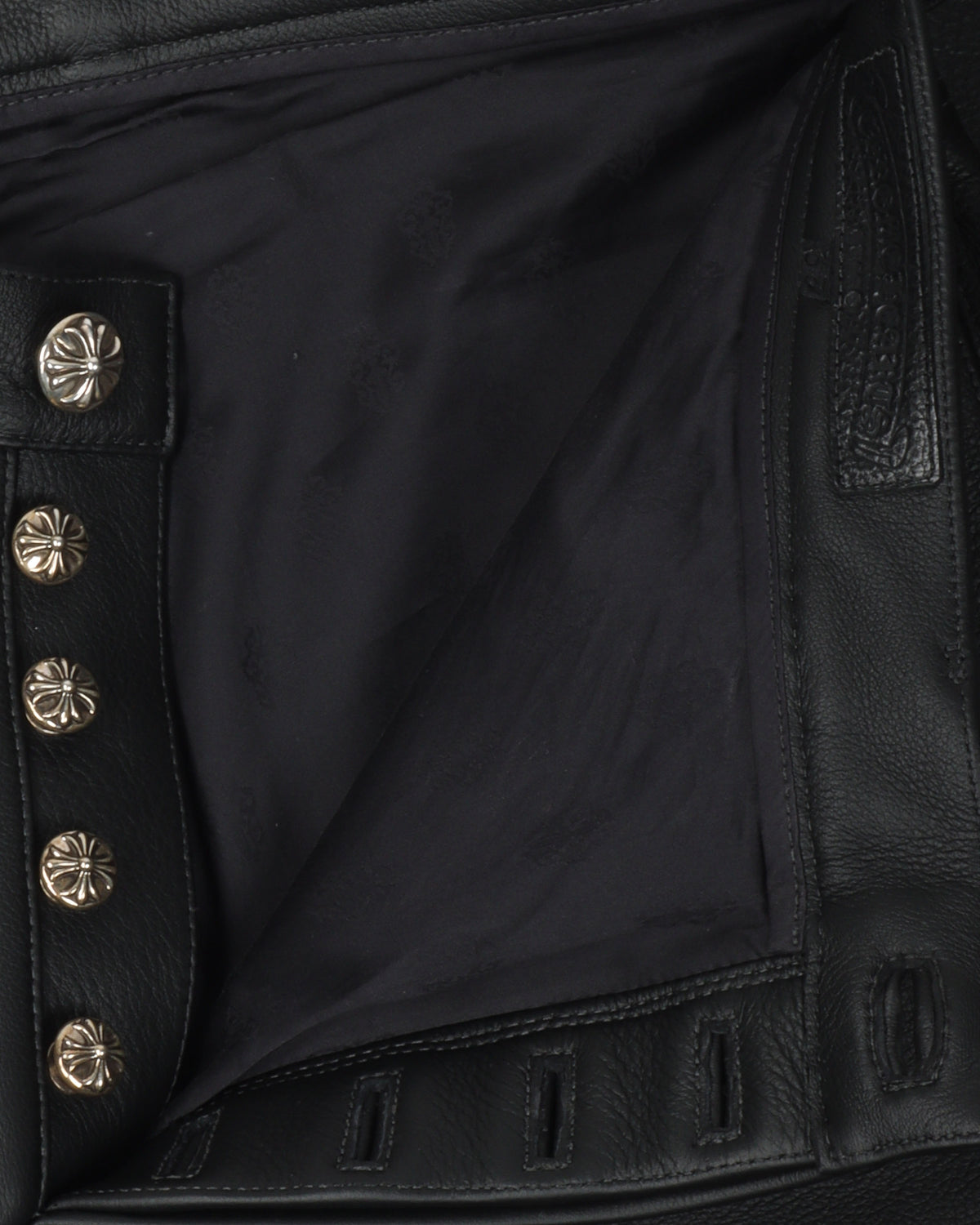 Cross Patch Leather Pants