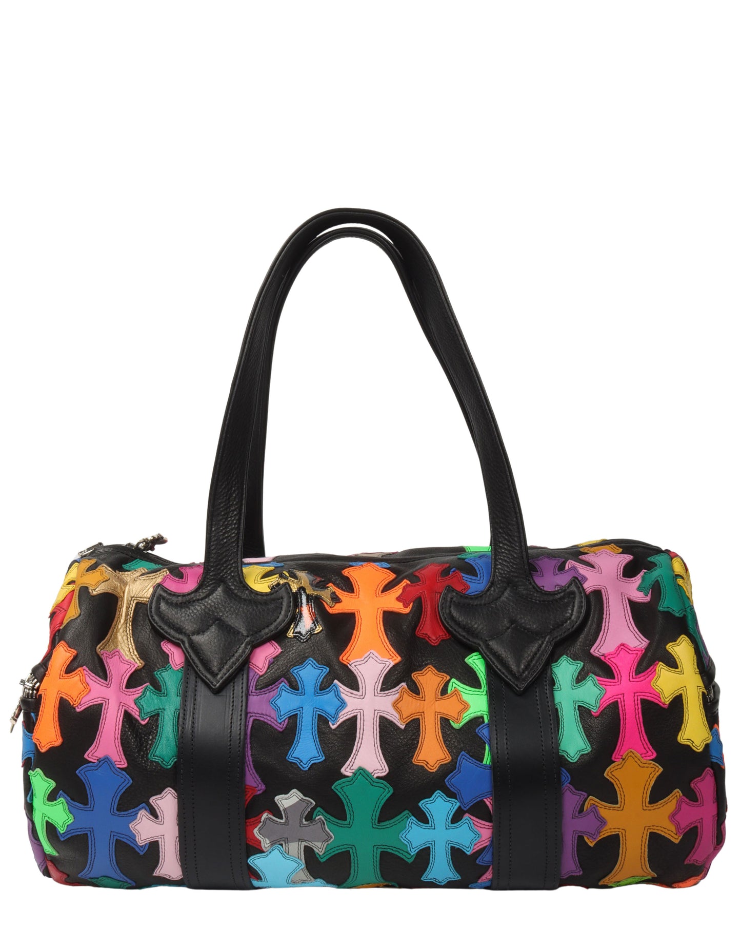 Multicolor Cross Patch Cemetery Mini Duffle Bag