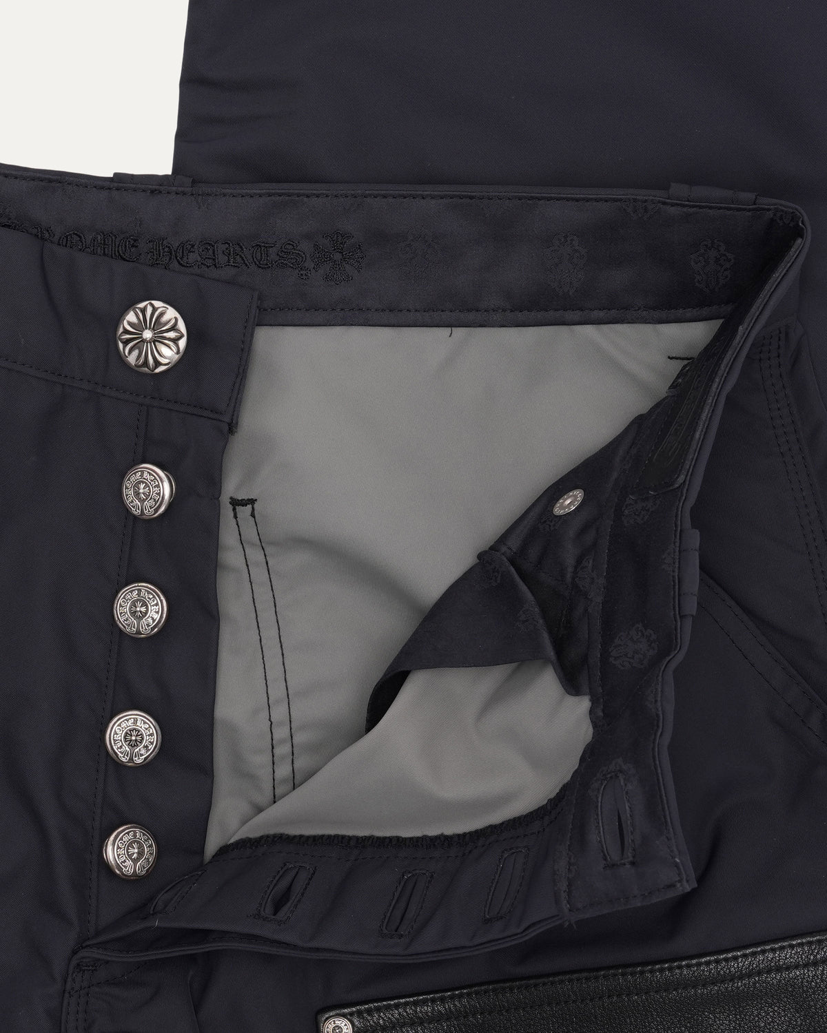 Nylon and Leather Double Knee Pants