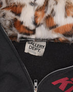 'Art That Kills' Faux Fur Lined Zip-Up Hoodie