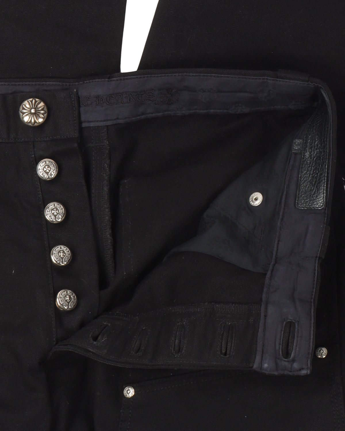 Checkered Cross Patch Double Knee Pants