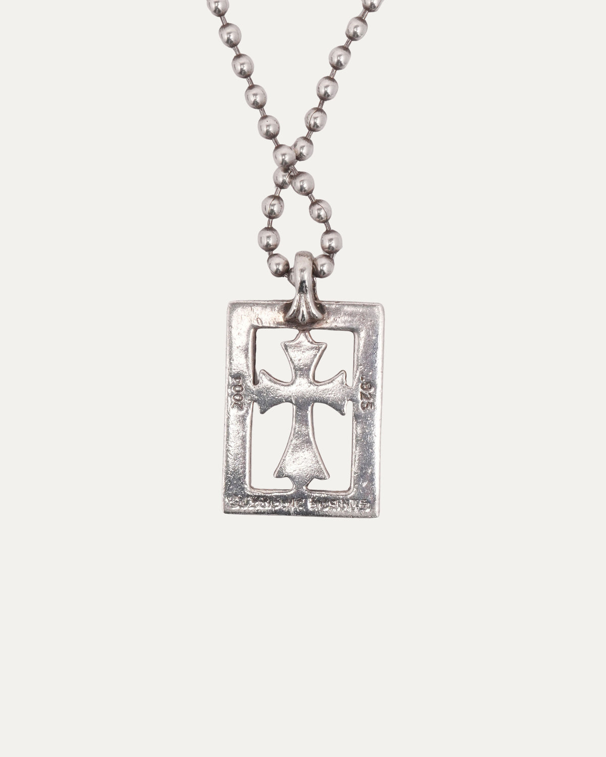Framed Cross Pendant on Ball Chain