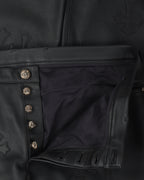 Leather Cross Patch Pants