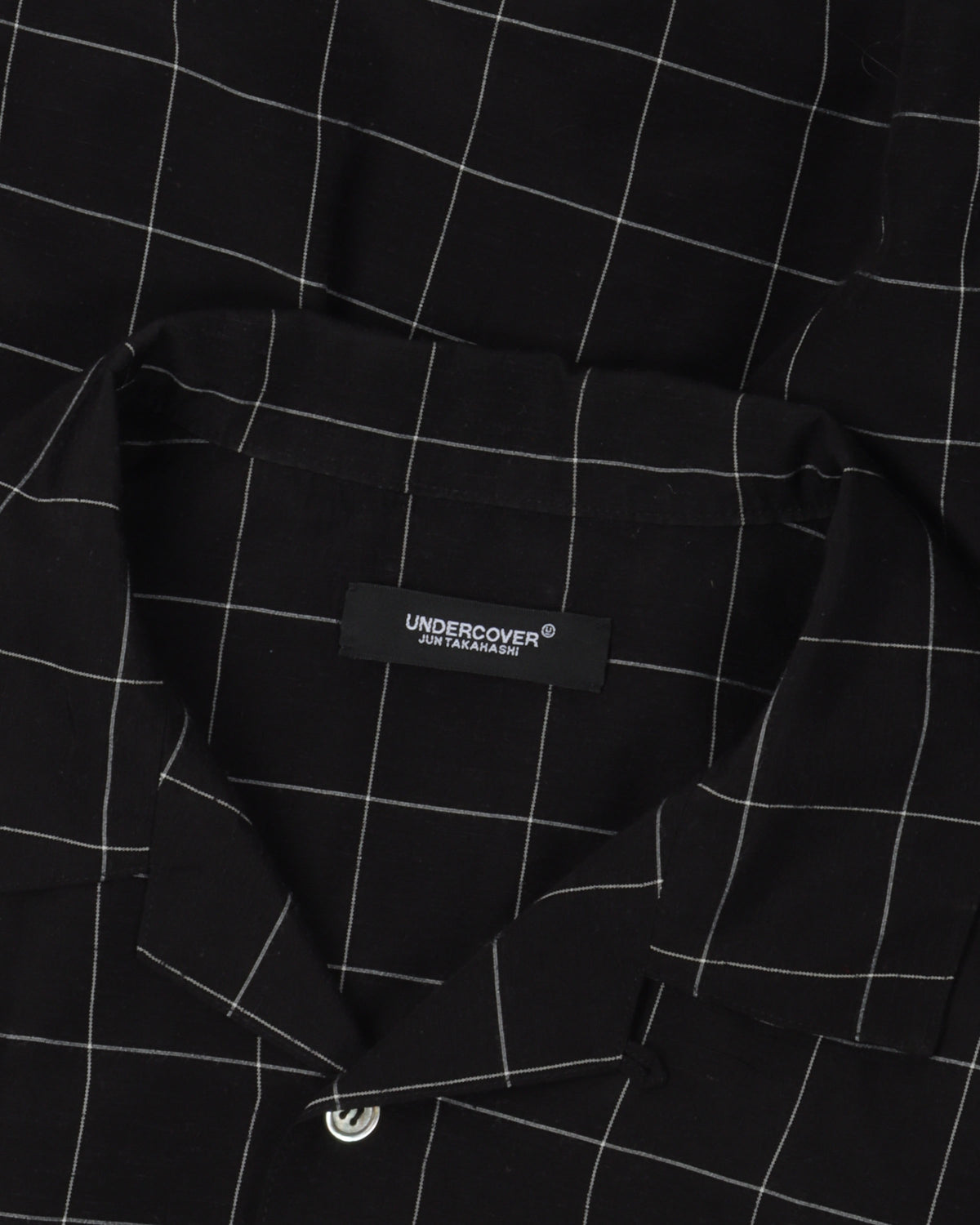 Silk Blend Check Camp Collar Shirt