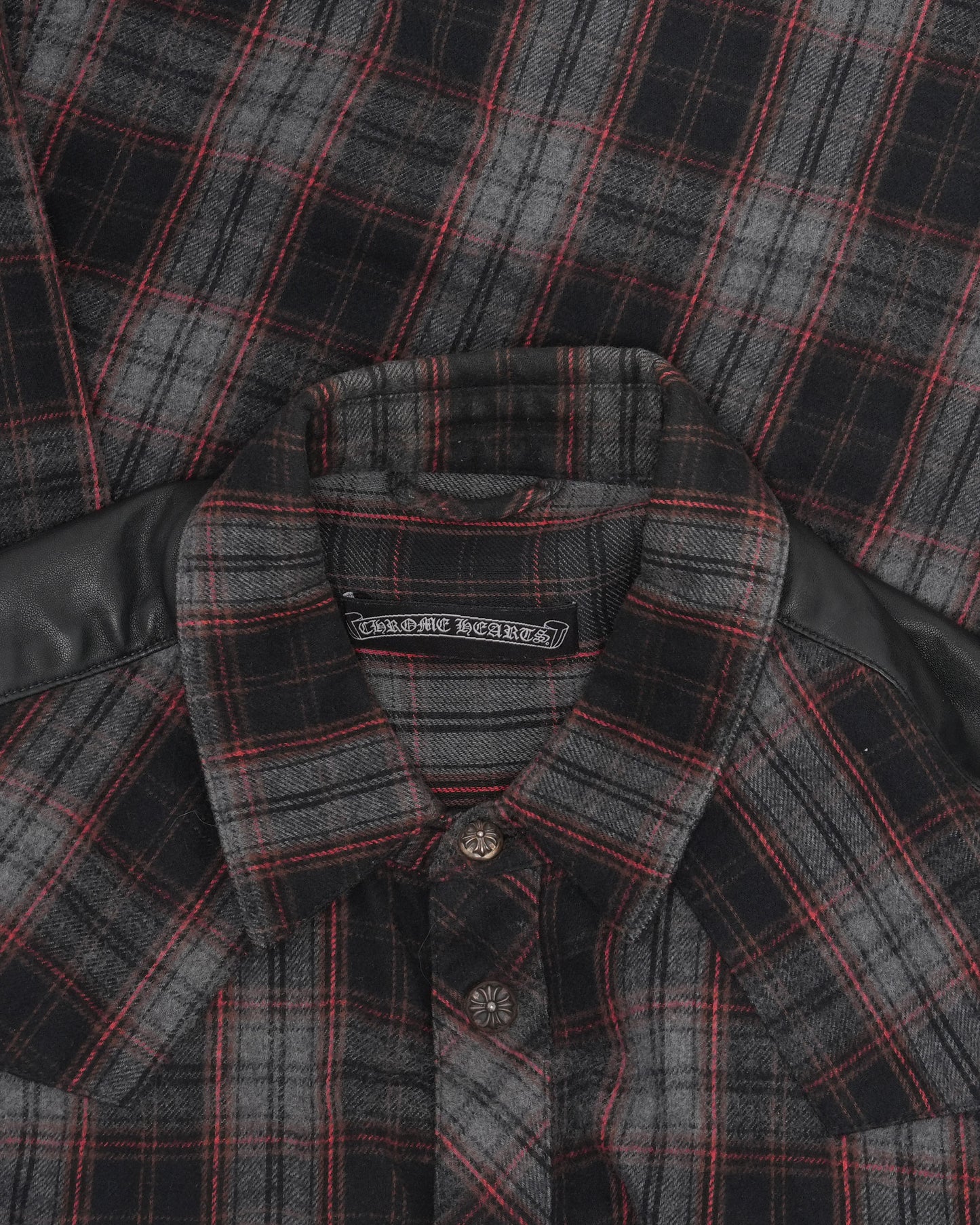 Leather Accent Fleur Yoke Flannel Shirt