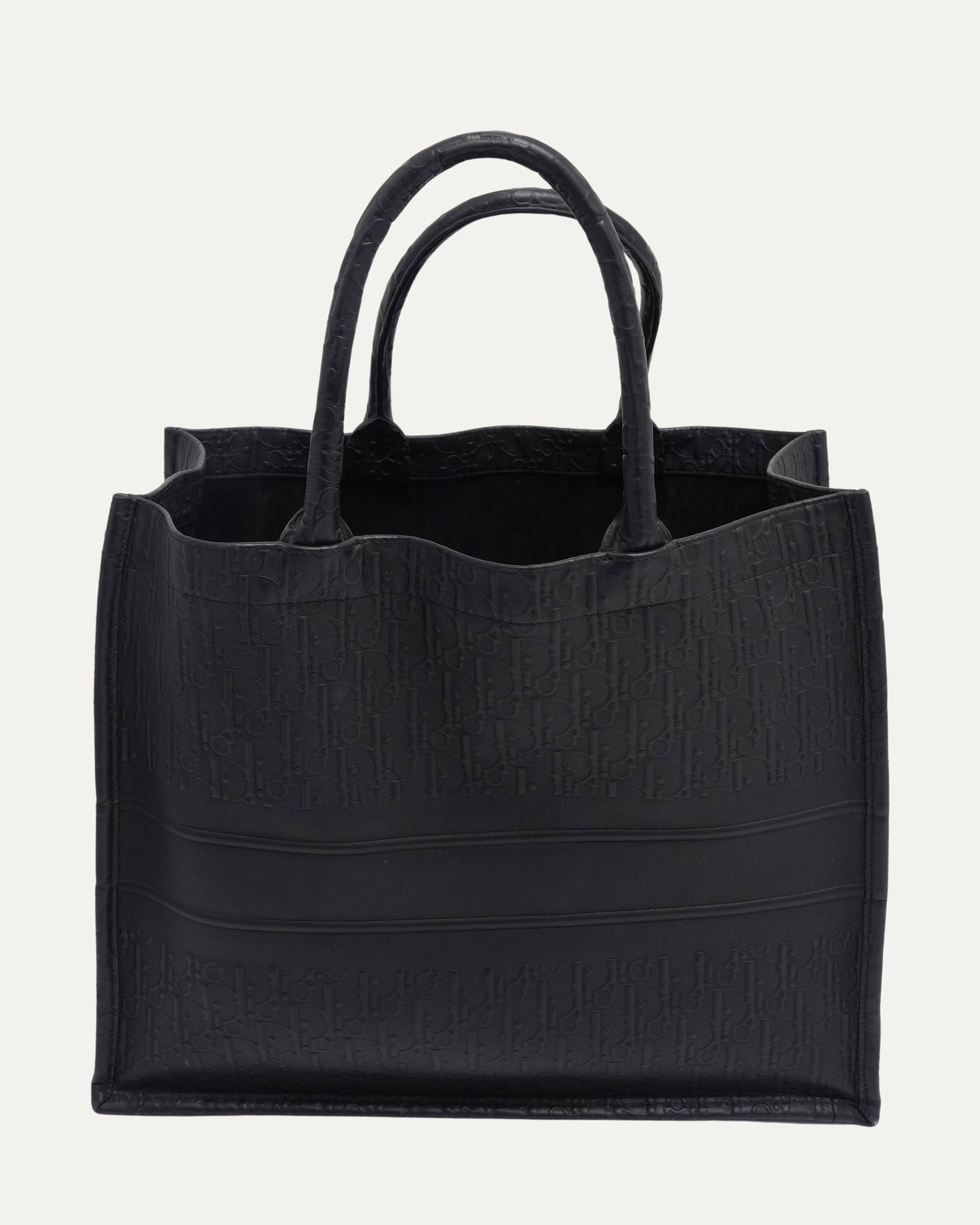 Embossed Leather Book Tote