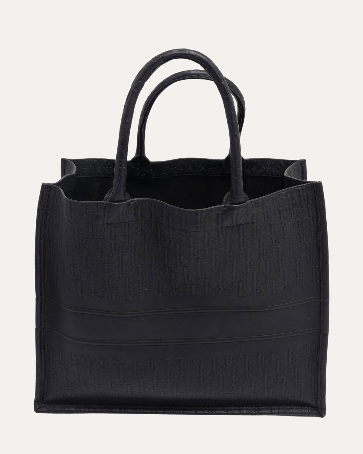 Embossed Leather Book Tote
