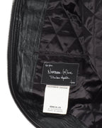 Noir 04 Leather Zip-Up Trucker Jacket