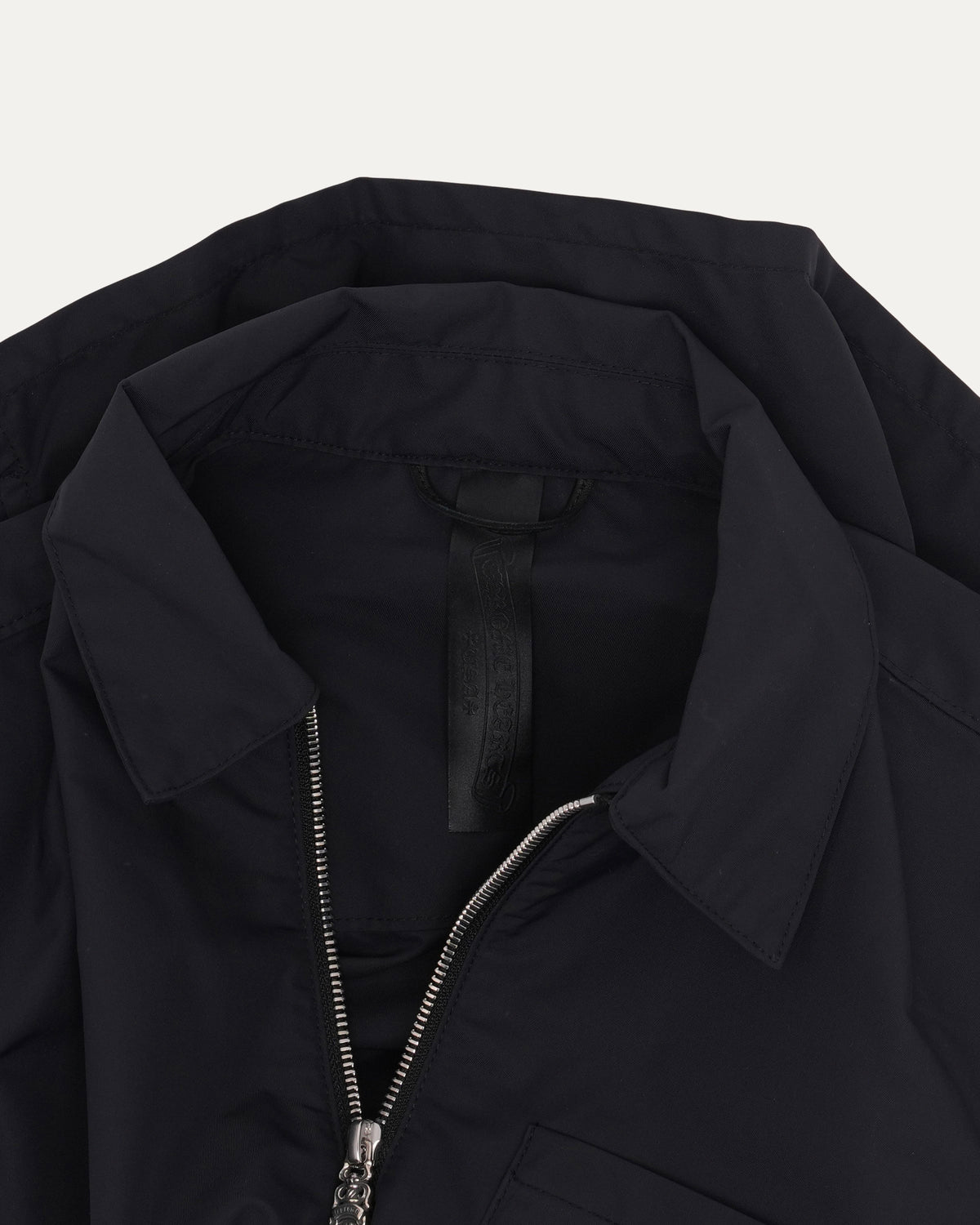 Nylon and Leather Sedated Zip Shirt