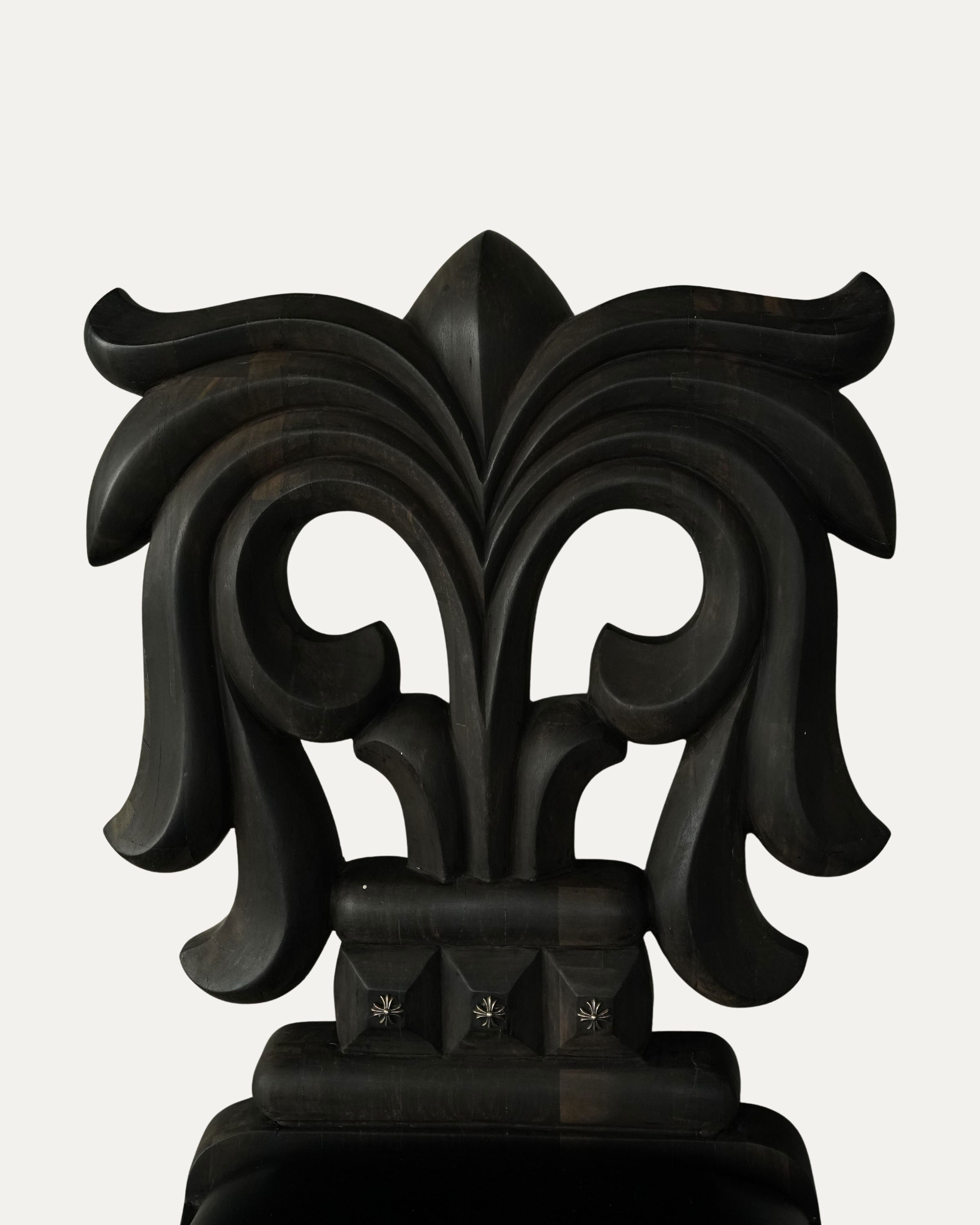 Ebony Wood Filigree Dining Room Chair