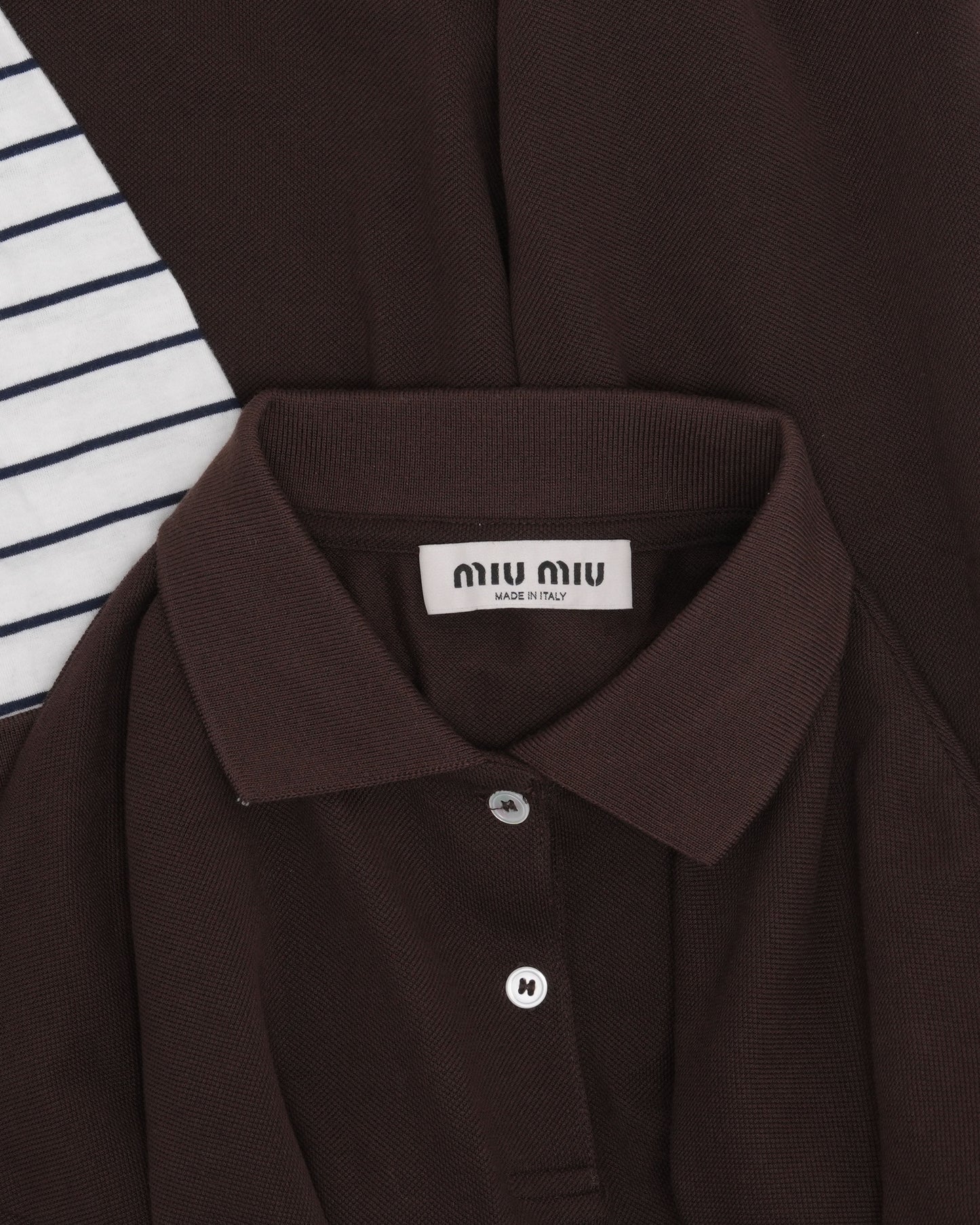 Layered Striped Long Sleeve Polo