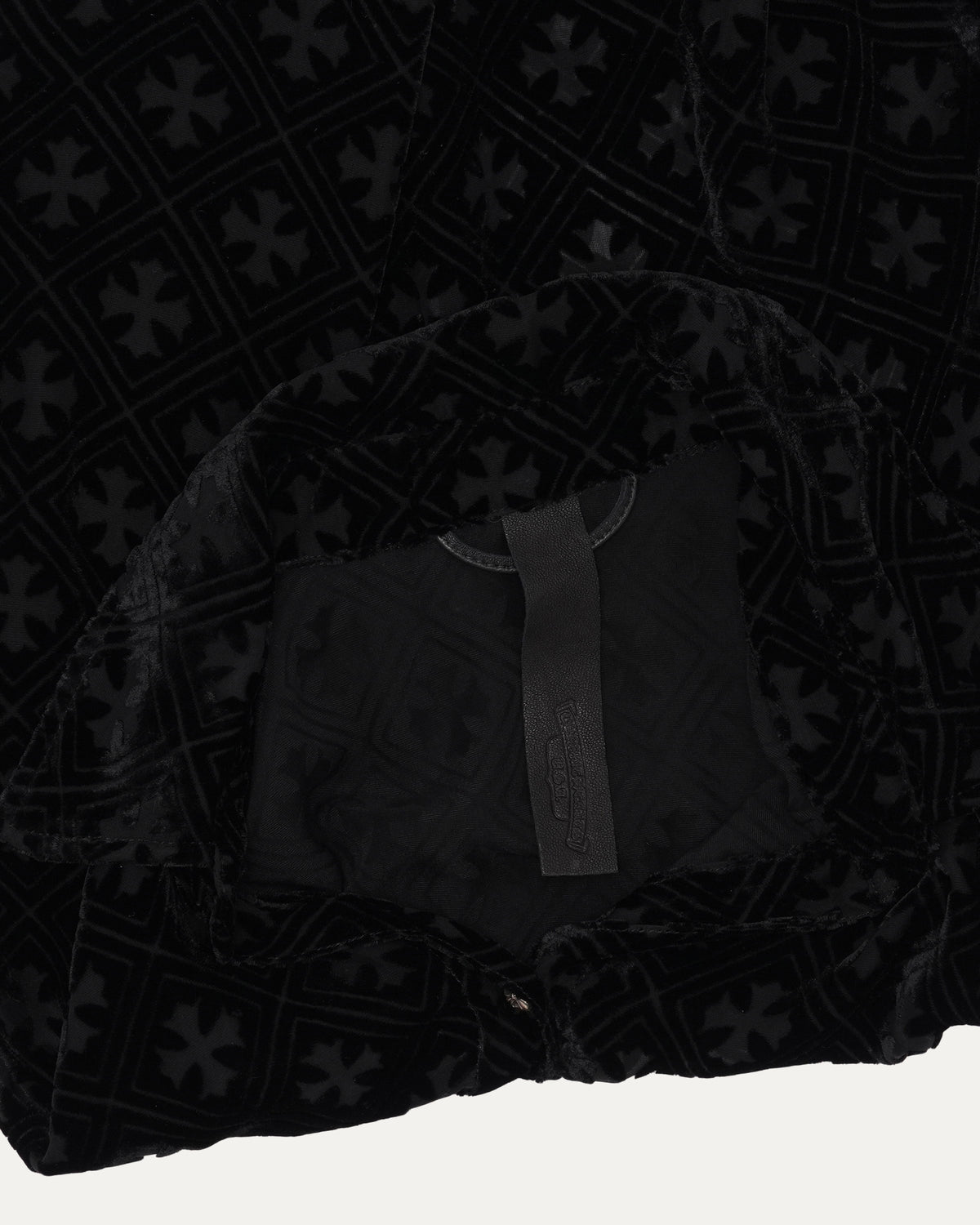 Silk Blend Velvet Burnout Hollow Cross Shirt