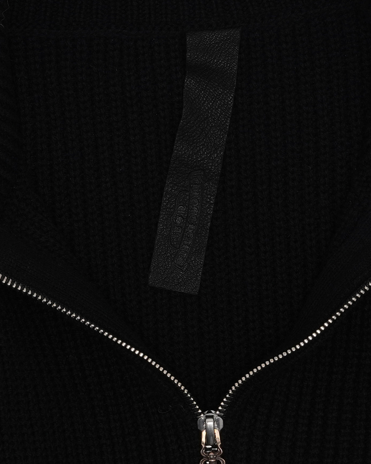Cashmere Cross Patch Quarter Zip Sweater